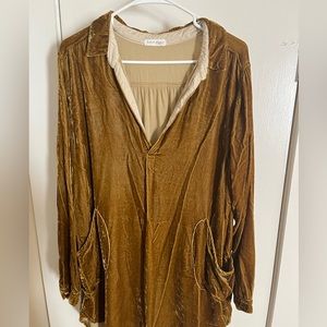 Gold velvet Free People tunic
